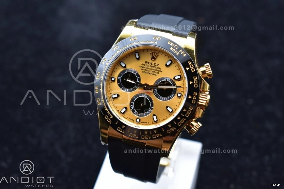 1:1 Daytona Rubber Strap BTF Oysterflex SA4130 on Best Edition Dial 116518 Black YG 0112